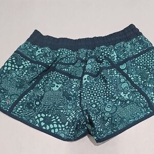 #7 Lululemon Athletica Teal Patterned Women's Shorts#7
